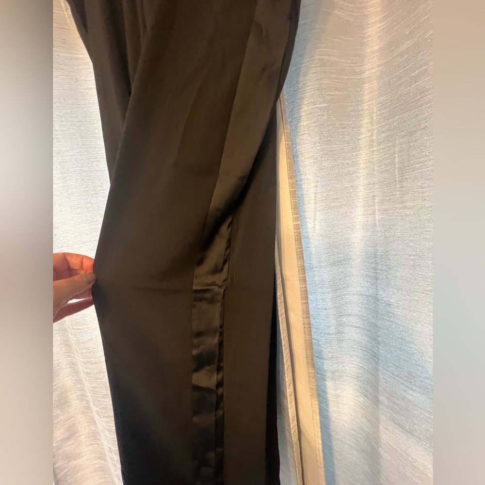 A New Day Black Dress Pants Tuxedo Stripe Business Office Chic Classy NWT - Picture 4 of 7